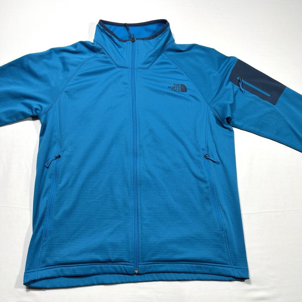 Mens The North Face Borod Fleece Full Zip Jacket Coat Blue L